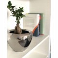 Doniczka ceramiczna misa 16 cm srebrna
