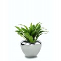 Doniczka ceramiczna misa 16 cm srebrna