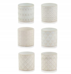 Doniczka ceramiczna cylinder kremowa mix 16 cm 1 szt
