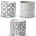 Doniczka ceramiczna mix wzorów 12,5 cm szara