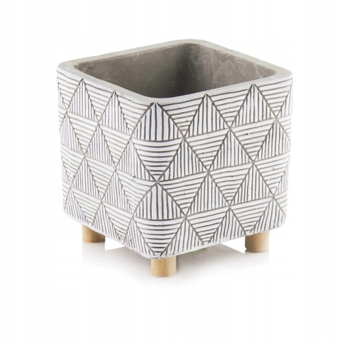 Doniczka betonowa na nóżkach etno 13 cm szara