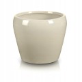 Doniczka ceramiczna na kwiaty 12,5 cm kremowa