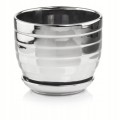 Doniczka ceramiczna z podstawką 13 cm srebrna