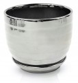 Doniczka ceramiczna z podstawką 16 cm srebrna