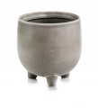 Doniczka ceramiczna na nóżkach 12 cm oliwkowa