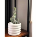 Doniczka ceramiczna cylinder 13 cm biała