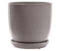 Doniczka ceramiczna z podstawką 15 cm beżowa