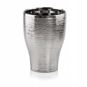 Doniczka ceramiczna na kwiaty srebrna 16,5 cm