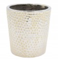 Doniczka ceramiczna na kwiaty srebrna 13 cm