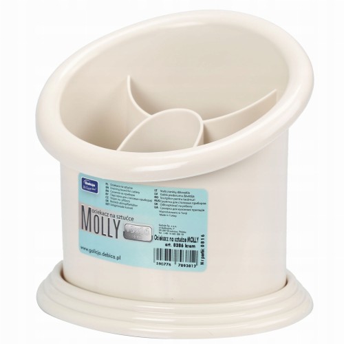 Ociekacz na sztućce z podstawką kremowy Molly