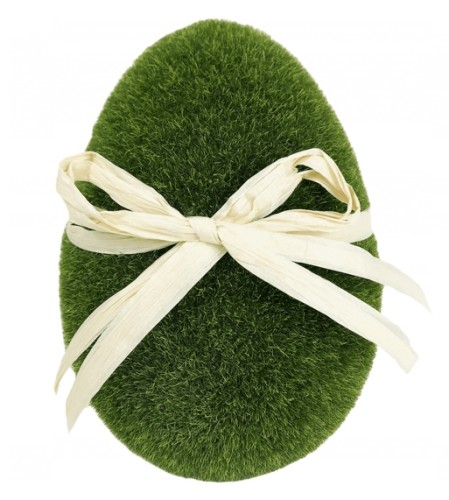 Jajko wielkanocne zielone 16 cm z efektem trawy