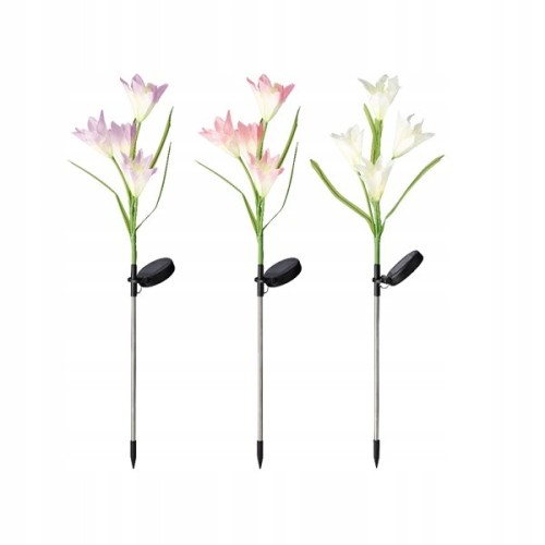 Lampa solarna ogrodowa zewnętrzna kwiat 70 cm