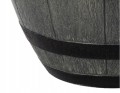 Donica imitacja drewna okrągła 40 cm Barrel szara