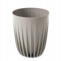 Doniczka plastikowa z wkładem Mira Eco wood 14,5 cm szara