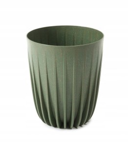 Doniczka z wkładem Mira Eco wood 25 cm zielony leśny