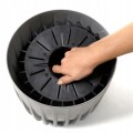 Doniczka plastikowa z wkładem Mira Eco 19 cm szara