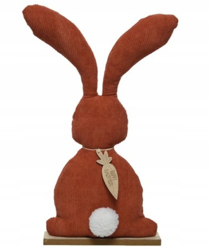 Figurka wielkanocna zając sztruksowy brązowa 45 cm