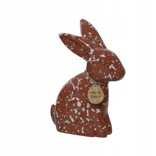 Figurka wielkanocna królik drewniany brązowy 18 cm
