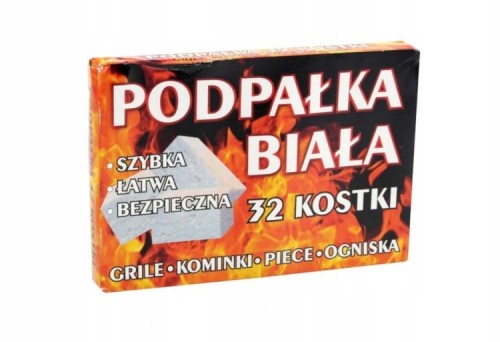 Rozpałka do grilla i kominka w kostkach biała 32 szt.