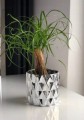 Doniczka ceramiczna na kwiaty srebrna 13 cm