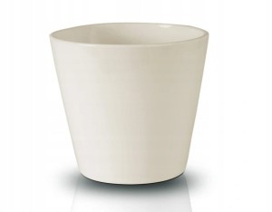 Doniczka ceramiczna okrągła kremowa 13 cm