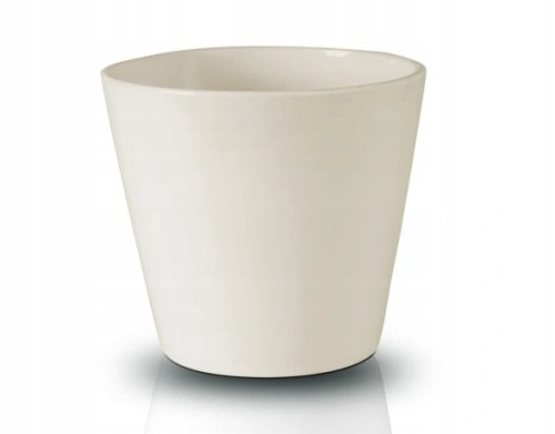 Doniczka ceramiczna okrągła kremowa 13 cm