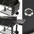 Grill węglowy ogrodowy z półką i pokrywą na kółkach