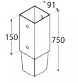 Podstawa słupa kotwa wbijana do pergoli 90x90x750 mm
