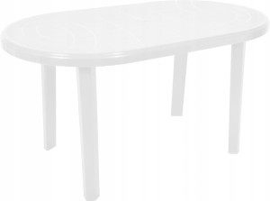 Stół ogrodowy plastikowy owalny biały 135x80 cm