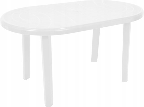Stół ogrodowy plastikowy owalny biały 135x80 cm