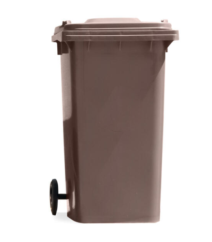 Kosz na śmieci BIO brązowy na kółkach 120 l