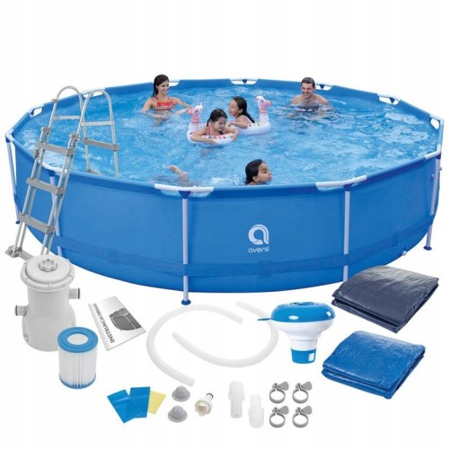 Basen ogrodowy stelażowy z pompą i drabinką 450x90 cm