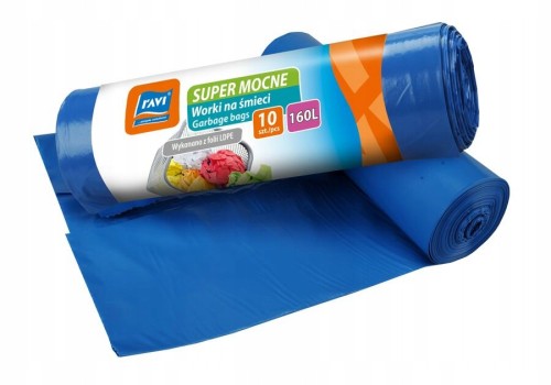 Worki na śmieci niebieskie mocne 10 szt 160l