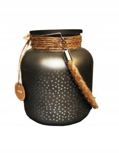 Świecznik szklany na tealight szary 16 cm