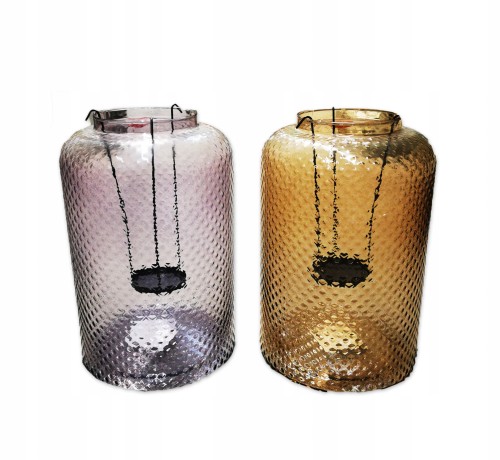 Świecznik szklany dekoracyjny 29 cm