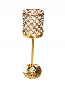 Świecznik z kryształkami glamour złoty 63 cm