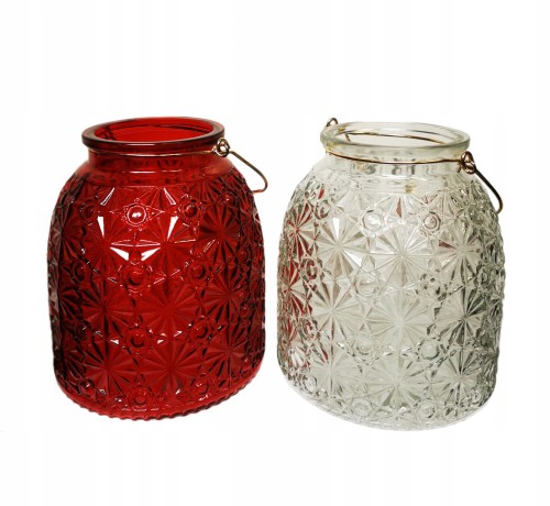 Świecznik szklany dekoracyjny 17 cm