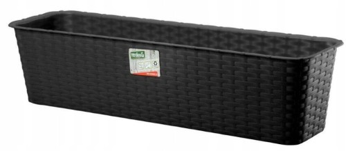 Skrzynka balkonowa antracyt rattan 60 cm