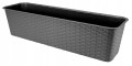 Skrzynka balkonowa grafitowa rattan 60 cm