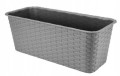 Skrzynka balkonowa szara rattan 40 cm