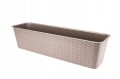 Skrzynka balkonowa beżowa rattan 60 cm