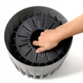 Doniczka z wkładem szara 19 cm Mira Eko