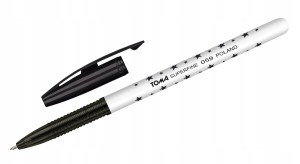 Długopis czarny w gwiazdki z zatyczką Toma Fine