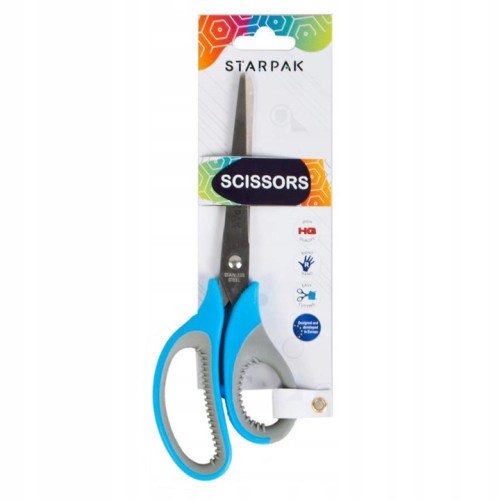 Nożyczki szkolne metalowe z gumowymi rączkami 21 cm