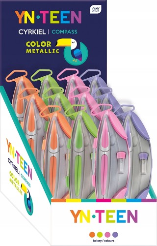Cyrkiel w etui szkolny color mettalic 1 szt