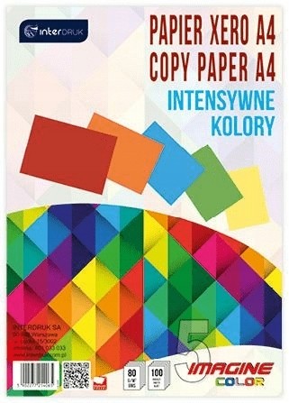 Papier kolorowy Ksero A4/100 80g intensywne kolory