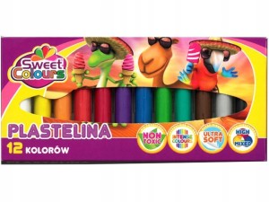 Plastelina szkolna nietoksyczna 12 kolorów