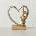 Dekoracja serce stojące z napisem love 26 cm