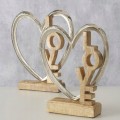 Dekoracja serce stojące z napisem love 26 cm