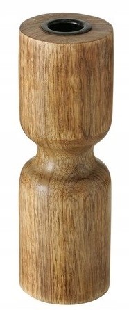Świecznik drewniany dekoracyjny brązowy 18 cm